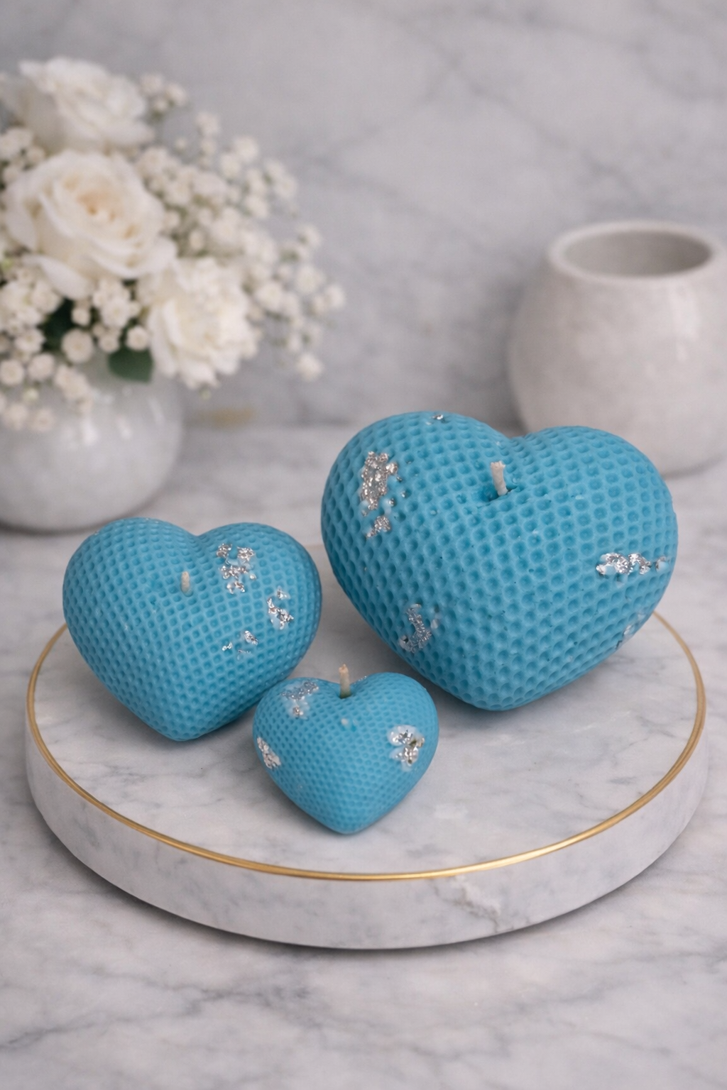 Heart Candle Set | Pastel Yellow Candle | Handmade Decorative Candle | Gift Set | Elegant Home Décor