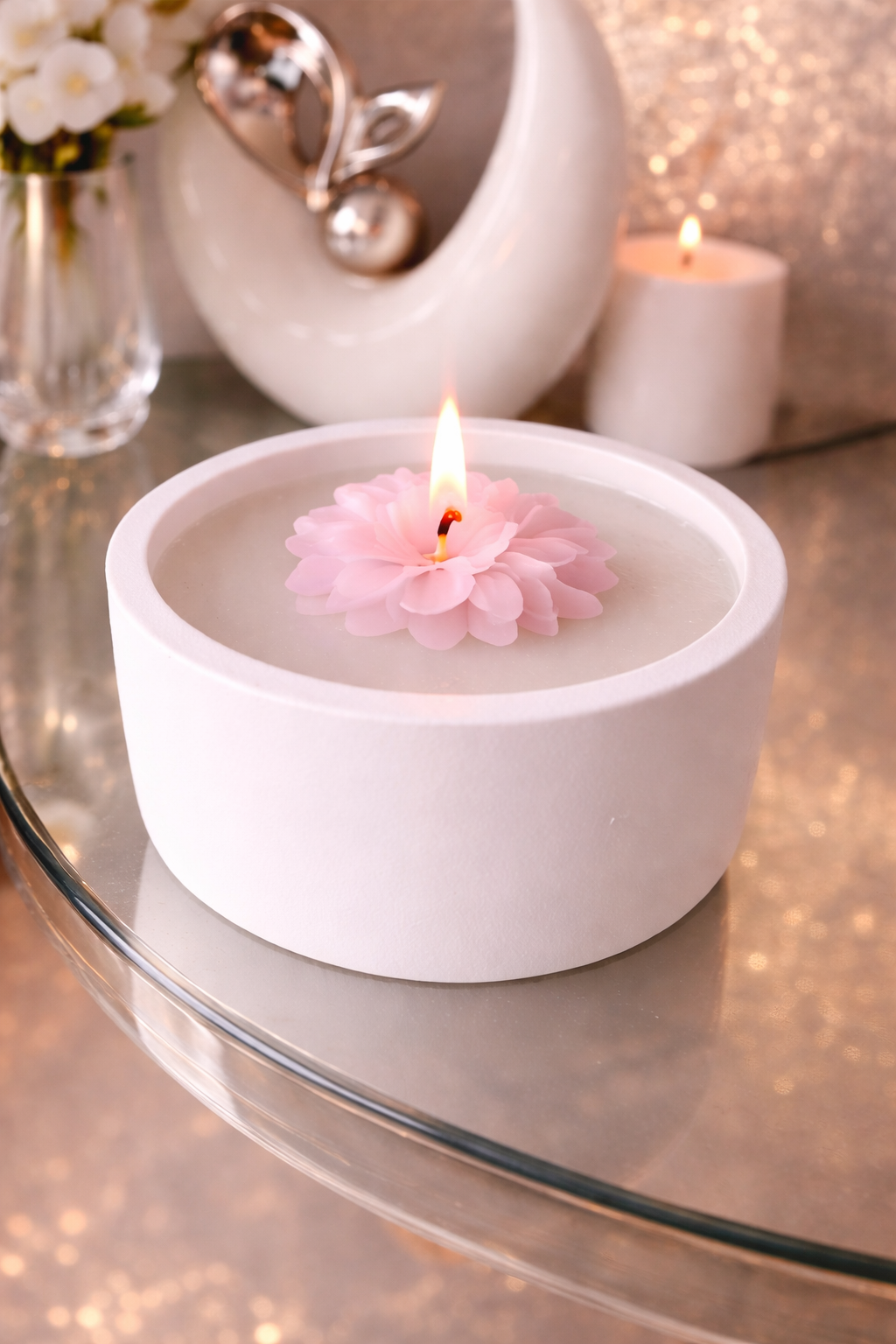 Floral Luxury Candle | Custom Color Candle | Personalized Option Gift | Elegant Home Décor