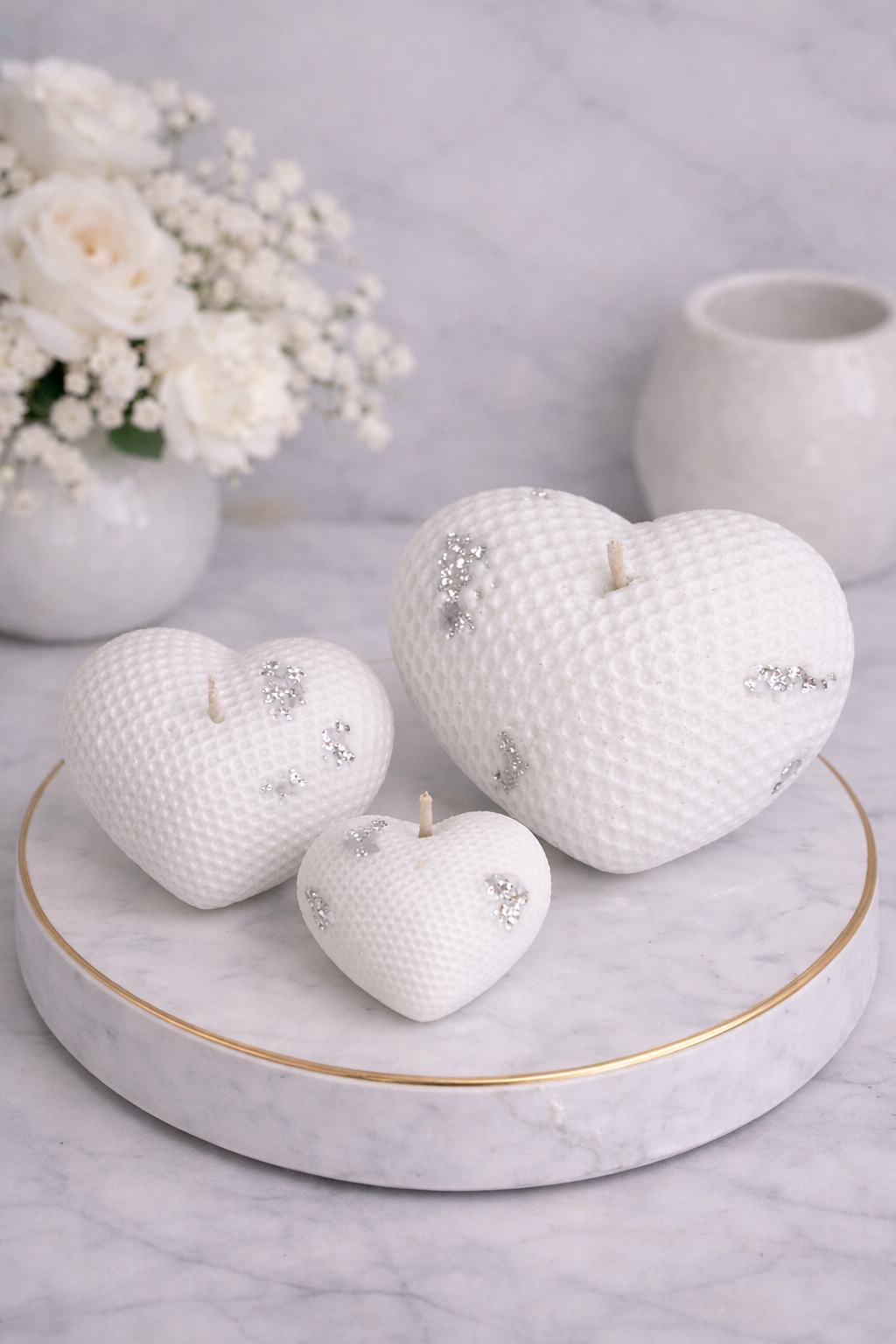 Heart Candle Set | Pastel Yellow Candle | Handmade Decorative Candle | Gift Set | Elegant Home Décor