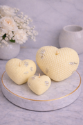 Heart Candle Set | Pastel Yellow Candle | Handmade Decorative Candle | Gift Set | Elegant Home Décor